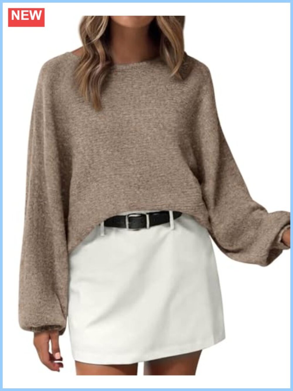 Oversized Slouchy Boat Neck Batwing Knit Pullover Sweater
